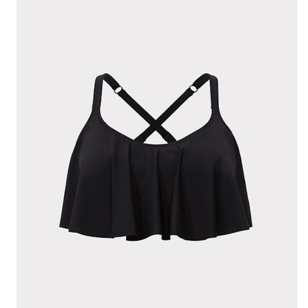 Torrid Wireless Flounce Swim Top